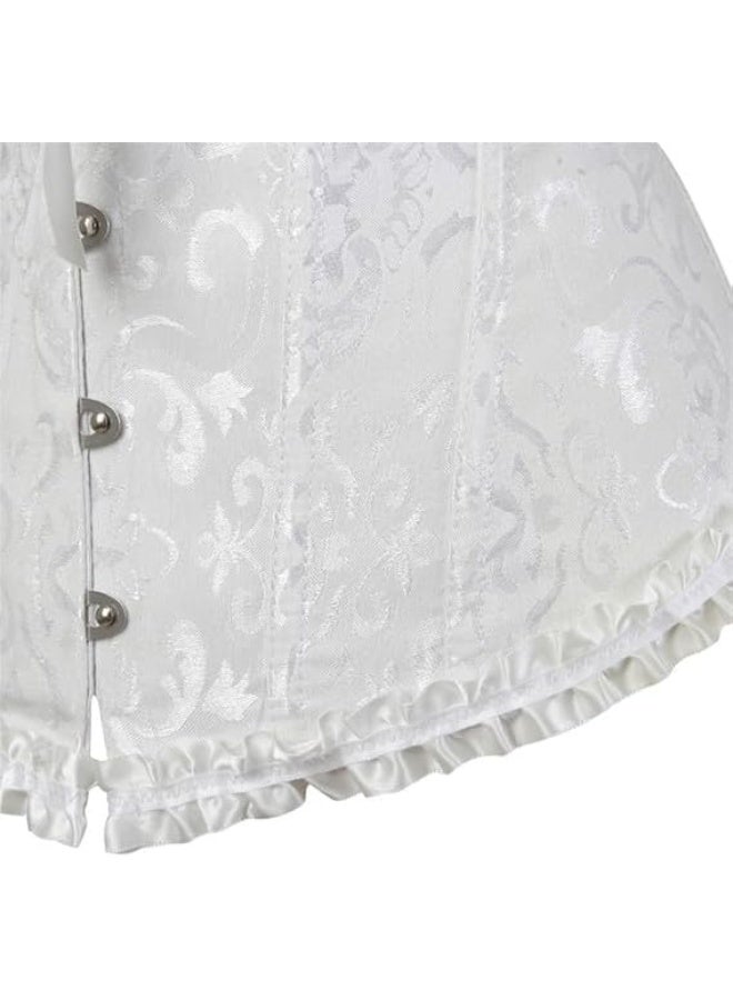 كورسيتات للنساء النهضة الزهرية الدانتيل حتى العظام Overbust كورسيت Bustier Shapewear - Image 4